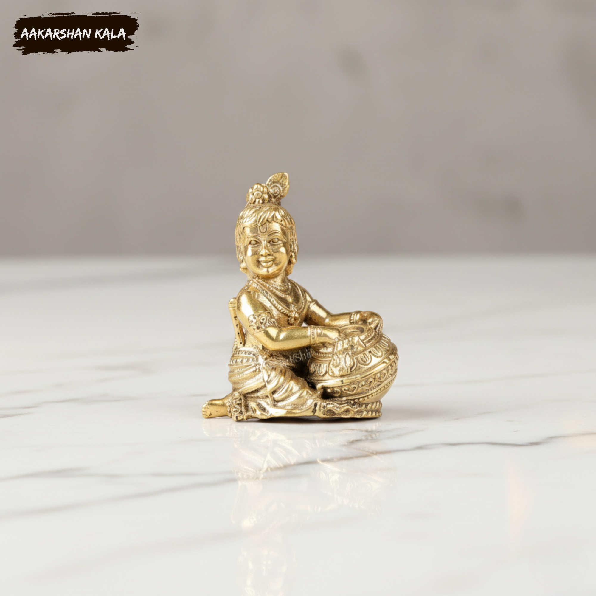 Brass Bal Gopal Krishna Idol | Makhan Chor Murti