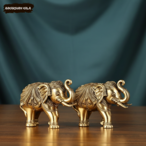 Handcrafted Brass Elephant Figurine | Miniature Indian Decor (2 Inch)