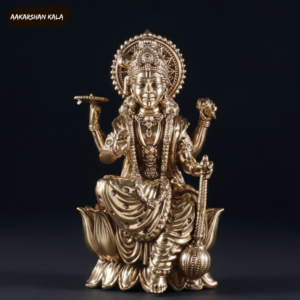 Brass Lord Vishnu Statue | Hindu God Murti, Temple Decor