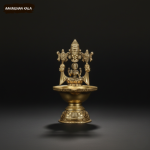 Brass Tirupati Balaji Lakshmi Diya | Hindu Oil Lamp, Pooja Decor