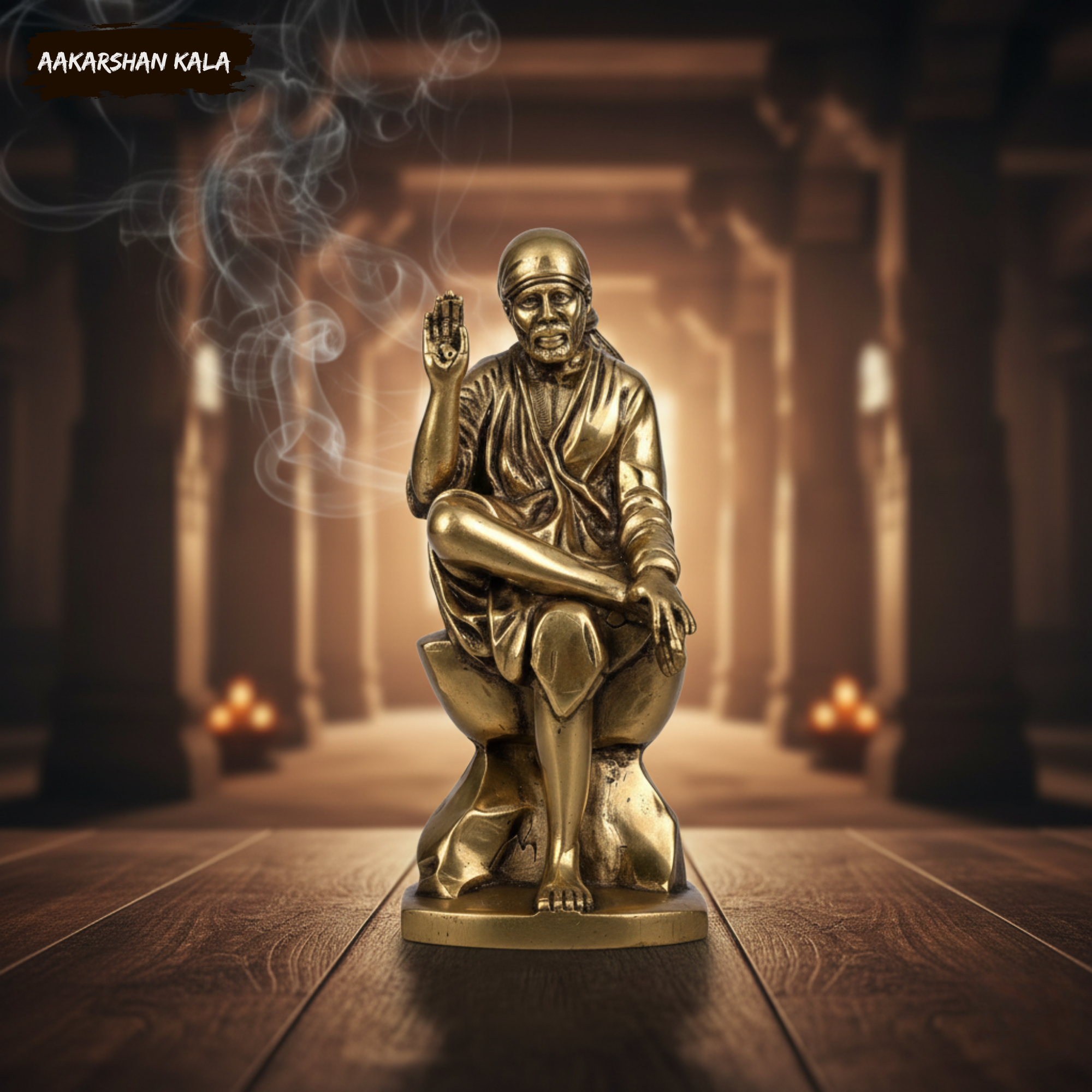 Brass Sai Baba Statue | 4 Inch Intricate Murti, Home Temple Decor