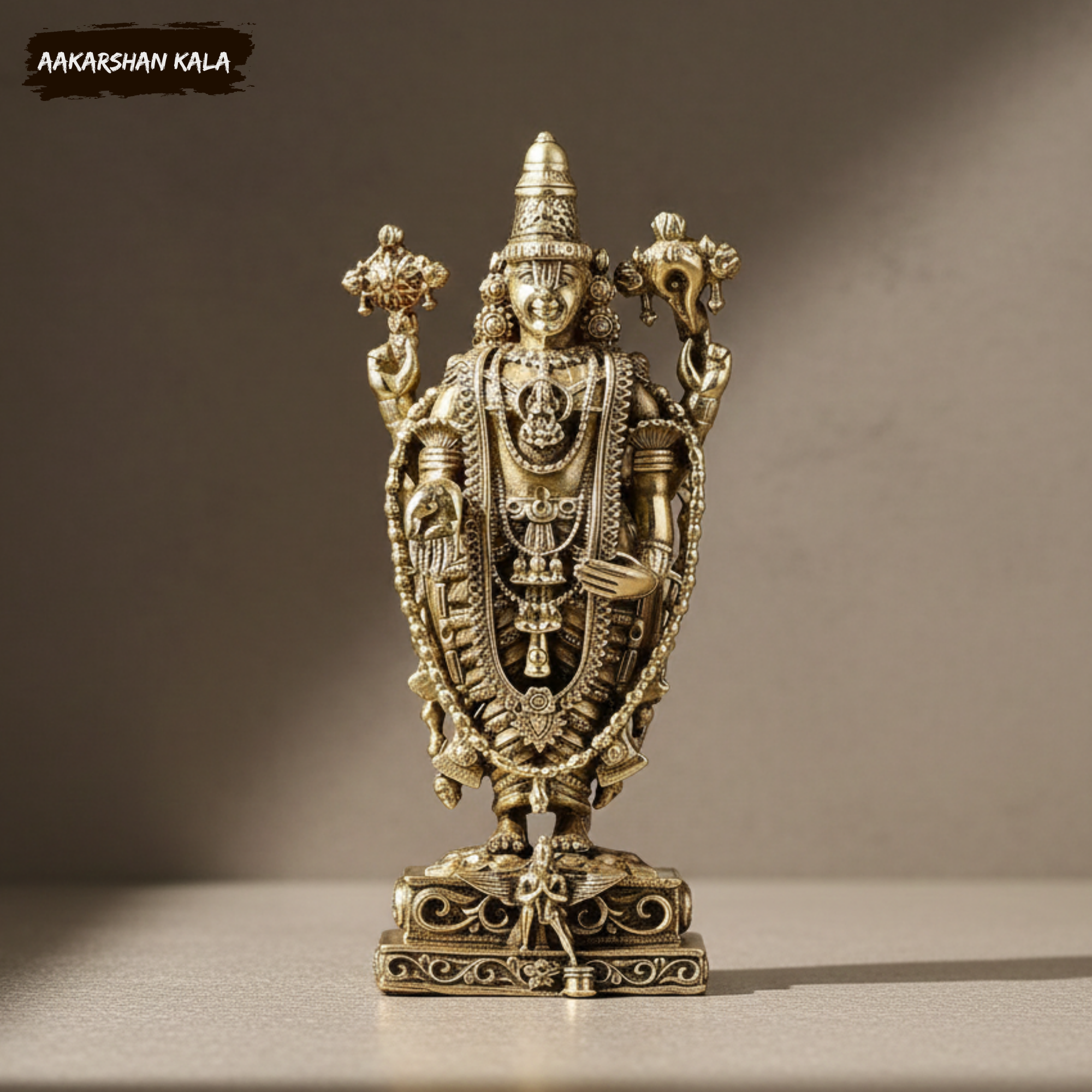 Brass Tirupati Balaji Idol | 4 Inch Venkateshwara Perumal Murti