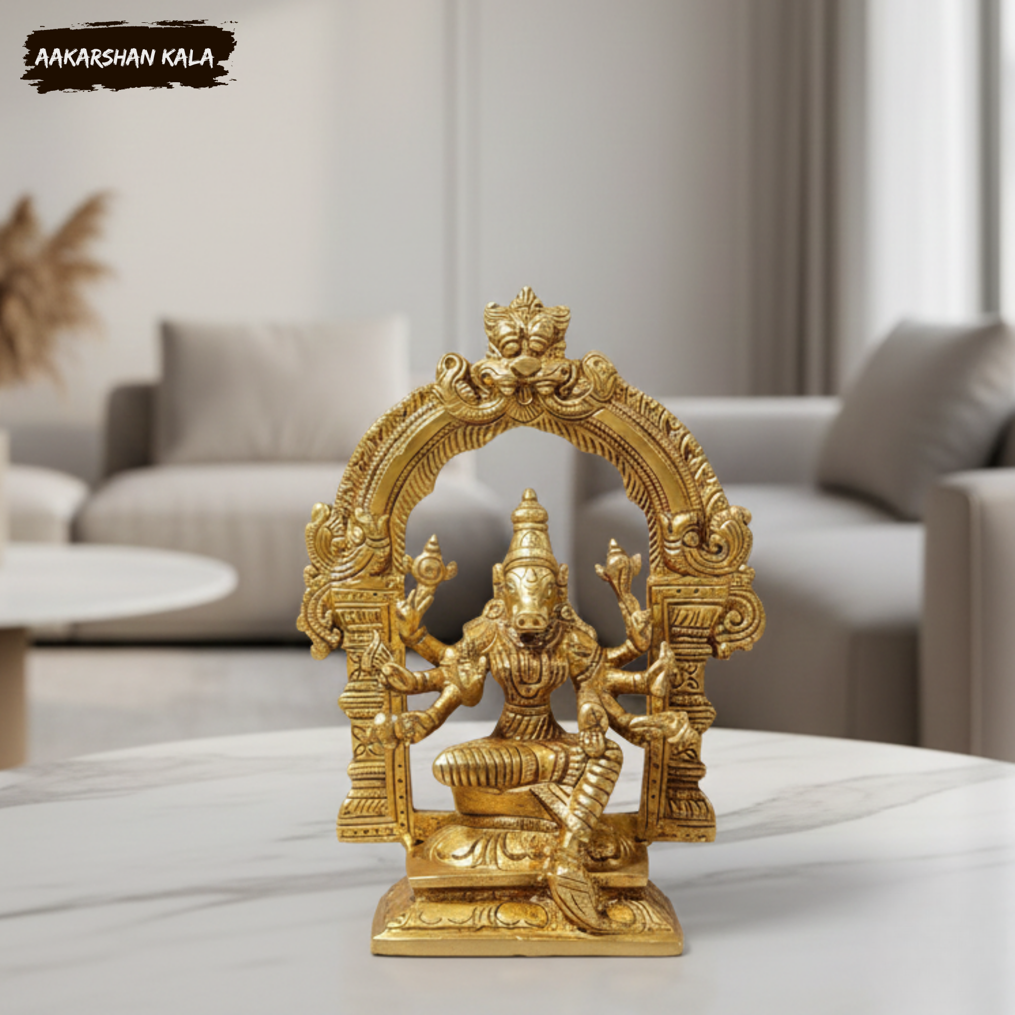 Brass Varahi Amman Idol | Hindu Goddess Murti, Home Temple Decor