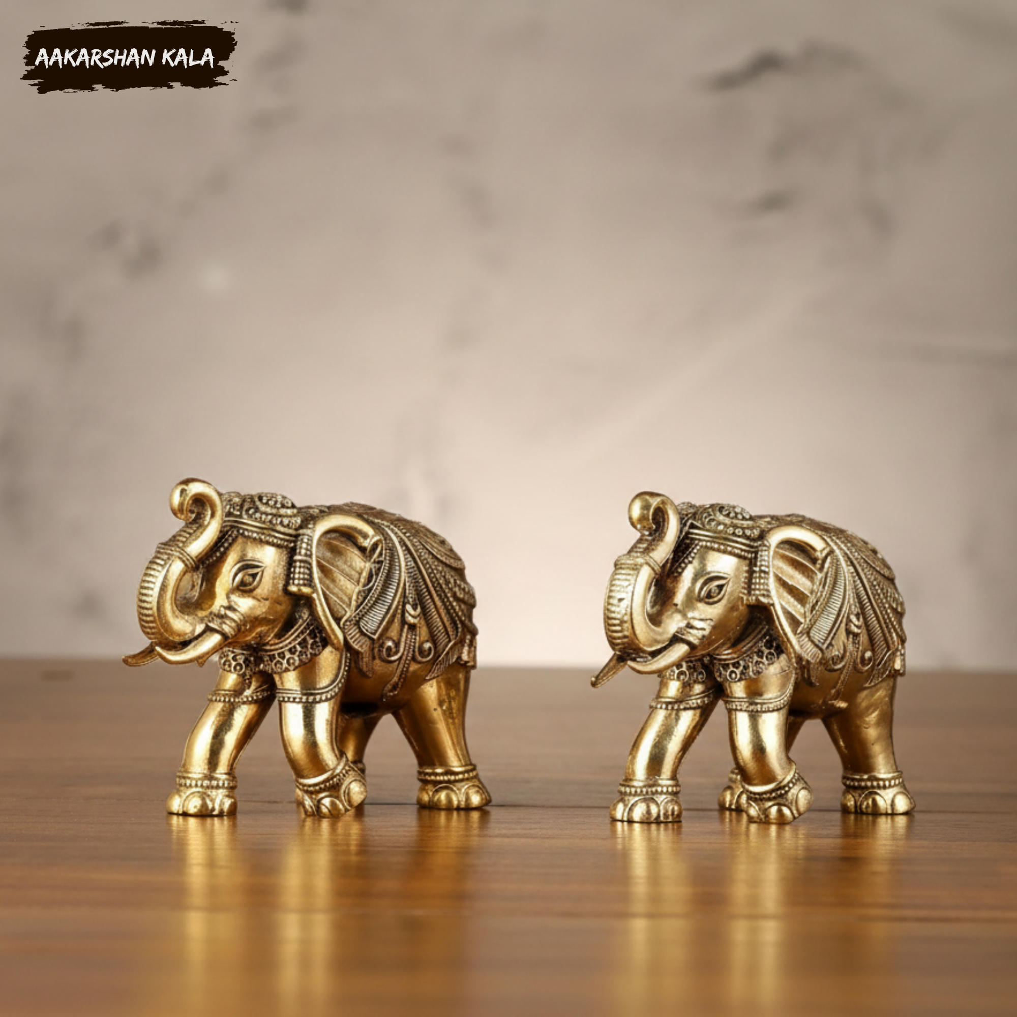 Handcrafted Brass Elephant Figurine | Miniature Indian Decor (2 Inch)